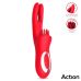 Двойной вибратор с отростком для клитора красный Action Bilma Vibe Brushing Clit Stimulator Alternating Function