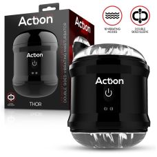 Мастурбатор двосторонній з вібрацією для чоловіків прозорий Action Thor Double Sided Vibrating Masturbator
