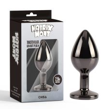 Анальний корок чорного кольору з райдужним кристалом Chisa Tungsten Gem Butt Plug розмір Medium