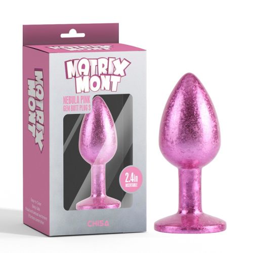 Анальна пробка із кристалом рожевого кольору Chisa Nebula Gem Butt Plug розмір Small