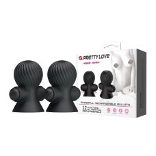 Вібратор для сосків чорного кольору Lybaile Powerful Reachargeable Bullet Nipple Sucker