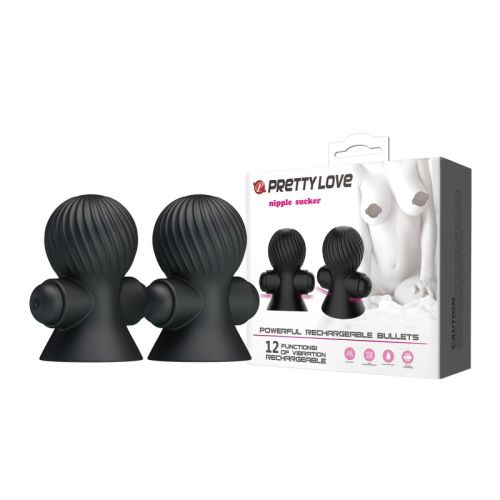 Вибратор для сосков черного цвета Lybaile Powerful Reachargeable Bullet Nipple Sucker