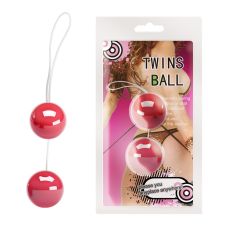 Вагинальные шарики на веревочке красного цвета Baile Twins Ball