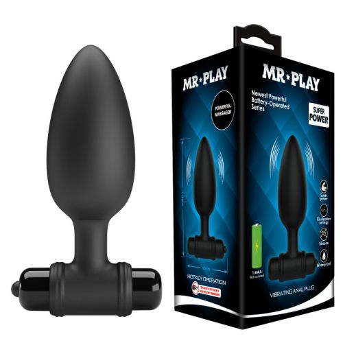 Анальная вибропробка черная Mr Play Vibrating Anal Plug