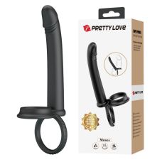 Насадка на пеніс із кільцем для мошонки для подвійного проникнення чорного кольору Lybaile Anal Couples Male Strap Moses