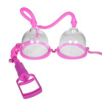 Вакуумная помпа для груди прозрачная с розовым цветом Baile Breast Pump