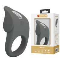 Эрекционная насадка на пенис со стимуляцией клитора серая Lybaile Master Ring