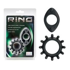 Эрекционные кольца на член разной формы черного цвета Baile Power Enhancer Cock Rings 2 штуки