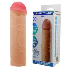 Насадка, що подовжує, на пеніс реалістична з венами тілесного кольору Lybaile Extended Series Nile