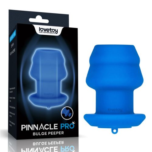 Порожня анальна пробка рельєфна синього кольору Lovetoy Bulge Peeper Silicone Anal Plug