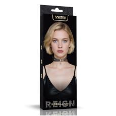 Чокер на шею с кулоном коричневого цвета Lovetoy Rebellion Reign TwinBand Collar