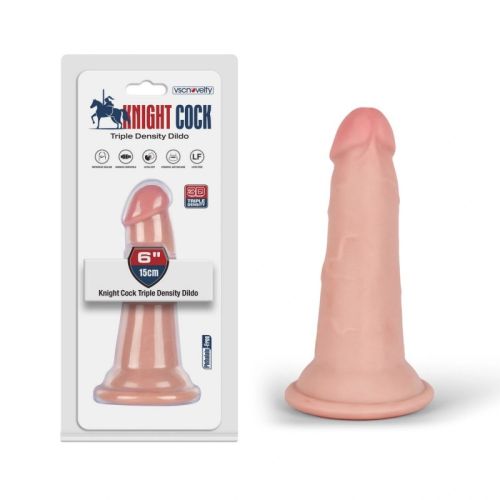 Фаллоимитатор реалистичный на присоске телесного цвета Vscnovelty Knight Cock 3D Triple Density Dildo 6.0