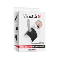 Трусики для страпона с фиксатором на ногу черные Vscnovelty Versatile Unisex Leg Strap-On Harness