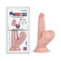 Фаллоимитатор реалистичный на присоске телесного цвета Vscnovelty Knight Cock 3D Triple Density Dildo 7.5
