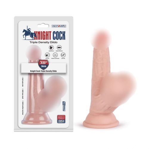 Фалоімітатор реалістичний на присосці тілесного кольору Vscnovelty Knight Cock 3D Triple Density Dildo 7.5