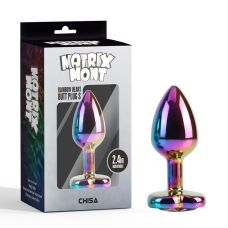 Анальная пробка с кристаллом в форме сердца радужная Chisa Heart Butt Plug размер Small
