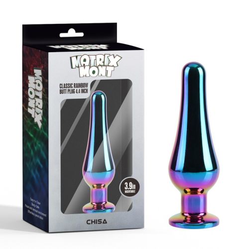Анальна пробка із кристалом райдужного кольору Chisa Classic Butt Plug 4.4