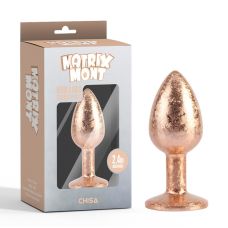 Анальная пробка золотистого цвета с сиреневым кристаллом Chisa Nebula Gem Butt Plug размер Small