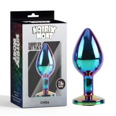 Анальная пробка с кристаллом радужного цвета Chisa Gem Butt Plug размер Medium