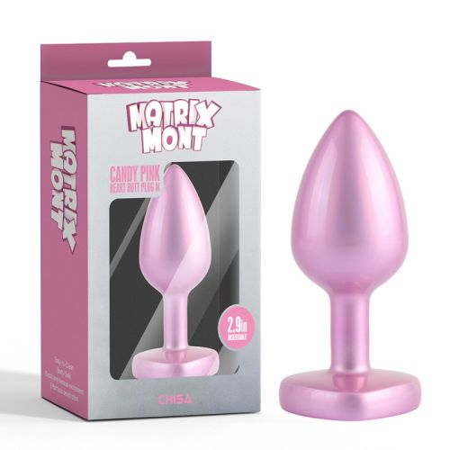 Анальная пробка с кристаллом в форме сердца розовая Chisa Heart Butt Plug размер Medium