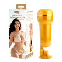 Мастурбатор для мужчин Вагина в колбе и на присоске с вибрацией Chisa Kelsi Realistic Vagina Cup