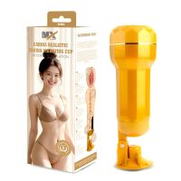 Мастурбатор для мужчин Вагина в колбе и на присоске с вибрацией Chisa Carina Realistic Vagina Cup