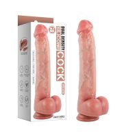 Фаллоимитатор реалистичный на присоске силиконовый телесный Vscnovelty 10.2” Dual-Layered Nature-Feel Silicone Dildo-King Sized