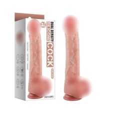 Фалоімітатор реалістичний на присосці силіконовий тілесний Vscnovelty 10.2” Dual-Layered Nature-Feel Silicone