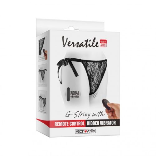 Вібротрусики для клітора чорні Vscnovelty G-String Remote Control Hidden Vibrator