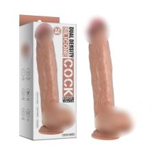 Фалоімітатор реалістичний на присосці силіконовий тілесний Vscnovelty 11.5”Dual-Layered Nature-Feel Silicone Dildo
