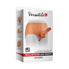 Ремінний страпон реалістичний на шортиках помаранчевий Vscnovelty Versatile Pants 