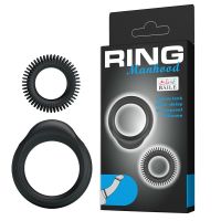 Пара ерекційних кілець на член чорні Baile Manhood Ring Sperm Lock
