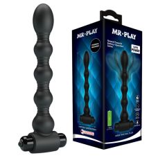 Анальный вибростимулятор шарообразный силиконовый черный Mr Play Vibrating Anal Plug