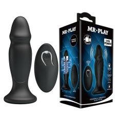 Анальная вибропробка в форме члена с пультом управления черная Mr Play Powerful Vibrating Anal Plug