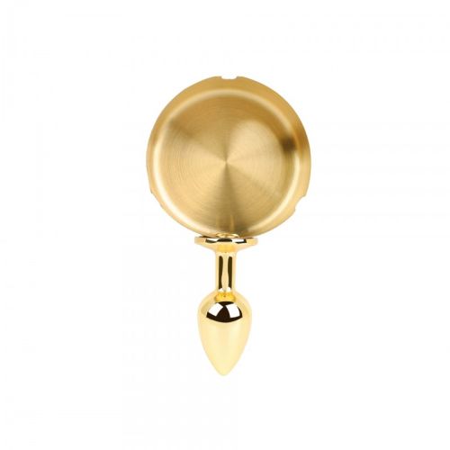 Анальна пробка з попільничкою золотиста Bdsm4u Ashtray Anal Plug Gold