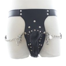 Пояс целомудрия-стринги с замком для мужчин черный Bdsm4u