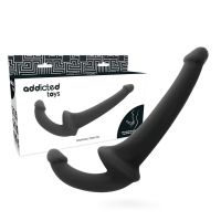 Страпон двойной для женщин без ремешков силикон черного цвета Addicted Toys Strapless Strapon Black