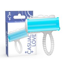 Эрекционное виброкольцо на член голубое Casual Love Ring Tongue Vibrating 