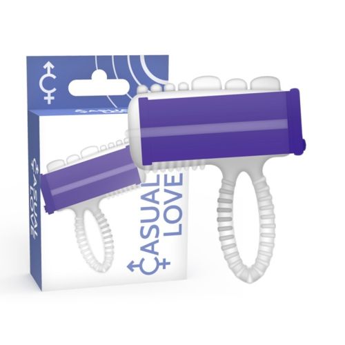 Ерекційне віброкільце на член фіолетове Casual Love Ring Tongue Vibrating