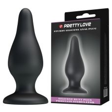 Анальна пробка силіконова чорна на присосці LYBAILE Sturdy Anal Plug