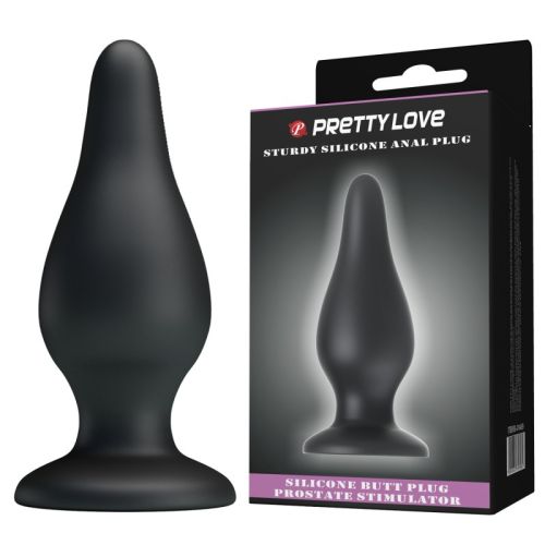 Анальна пробка силіконова чорна на присосці LYBAILE Sturdy Anal Plug