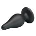 Анальна пробка силіконова чорна на присосці LYBAILE Sturdy Anal Plug
