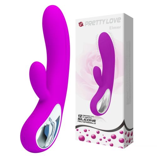 Вибратор с клиторальным стимулятором розовый LYBAILE Elmer 
