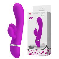 Вибратор пульсатор с клиторальным стимулятором розовый LYBAILE Bert 