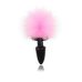 Черная анальная пробка с розовым мехом Bdsm4u Bunny Tail Anal Plug Pink