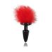 Черная анальная пробка с красным мехом Bdsm4u Bunny Tail Anal Plug Red