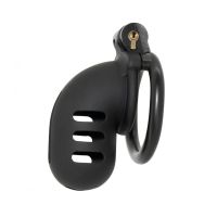 Пояс верности для мужчин черный Bdsm4u Resin Chastity Cage  размер Large