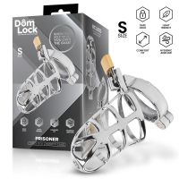 Пояс верности для мужчин из металла серебристый Domlock Prisoner Chastity Cage размер Small