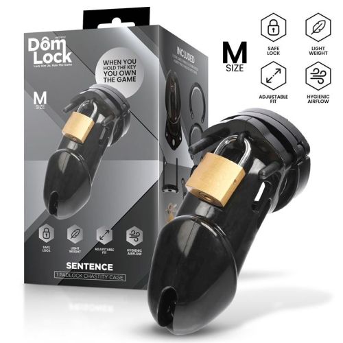 Пояс верности для мужчин черный Domlock Sentence Chastity Cage размер Medium