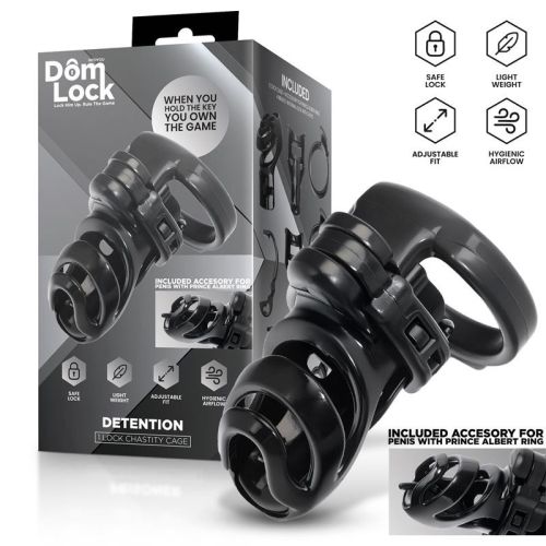 Пояс верности для мужчин с аксессуарами черный Domlock For Prince Albert